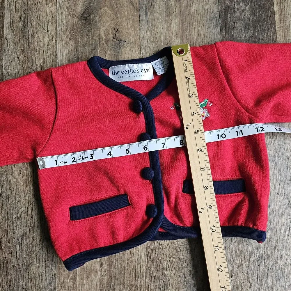 The Eagle’s Eye Vintage Toddler Red Knit Cardigan – Size 3T Adorable red knit ca - Picture 7 of 8